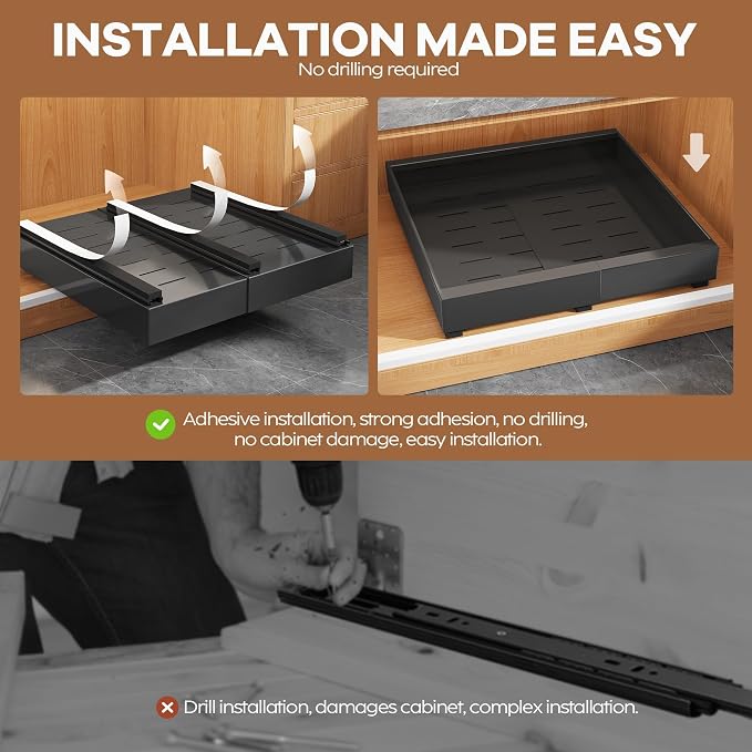 Seinloes 4Pack Expandable Pull Out Cabinet Organizer 21"Deep - Image 7