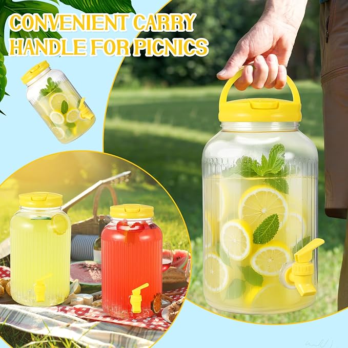 SiliFine 2 Pieces 1 Gallon Plastic Beverage Dispenser - Image 6