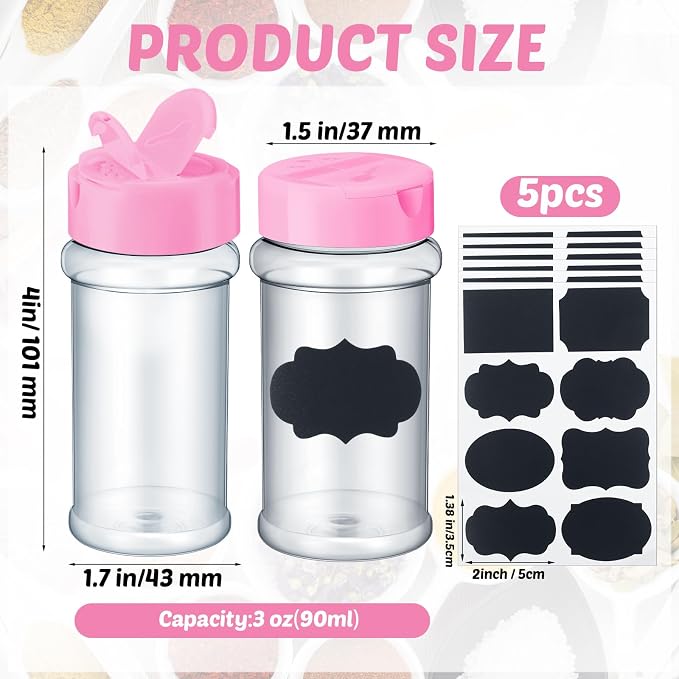 Eccliy 36 Pack 3 oz Clear Plastic Spice Jars - Image 2