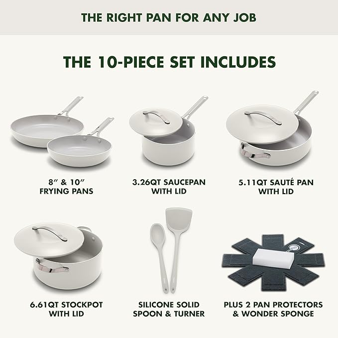 GreenPan Nova 10-Piece Cookware Pots & Pans Set, Oprah’s Favorite Things 2024 - Image 4