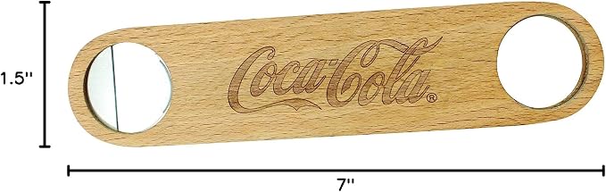 Tablecraft Coca-Cola Wood & Metal Flat Bottle Opener - Image 2