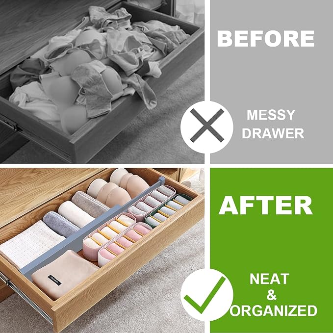 ANTOWIN Bamboo Drawer Dividers Organizers, Expandable Drawer Separators Splitter - Image 3