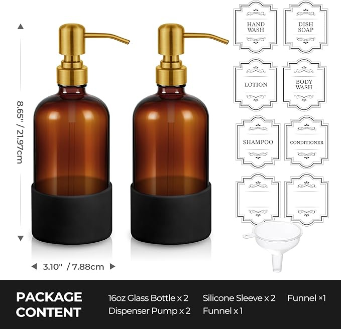 16 oz Hand and Dish Soap Dispenser Set - Image 5