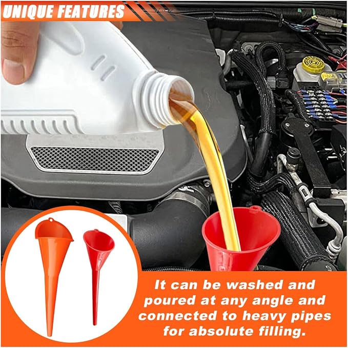 2PCS Long Neck Oil Funnels, Plastic Funnel - Image 4