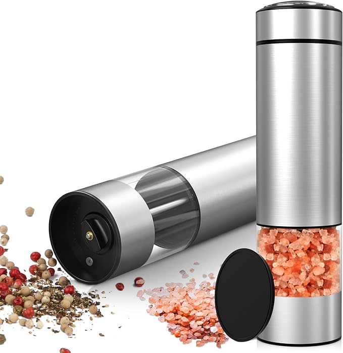 innhom Electric Salt and Pepper Grinder Set Battery Operated Stainless Steel by innhom