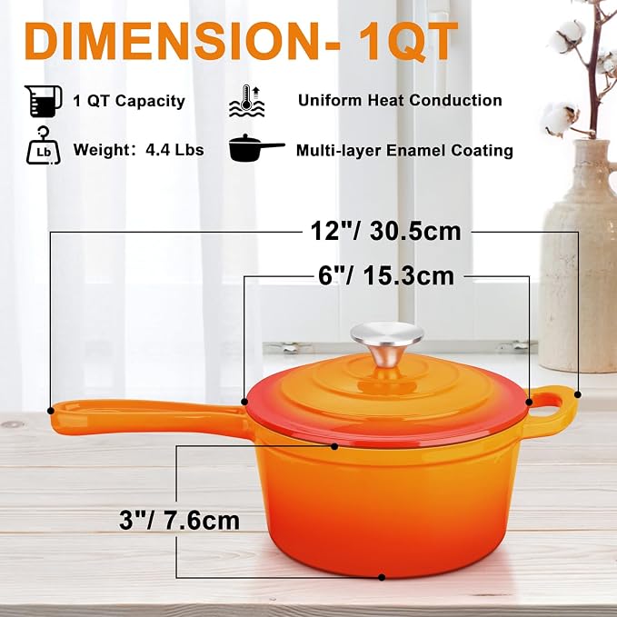 Enameled Cast Iron Sauce Pan - Image 2