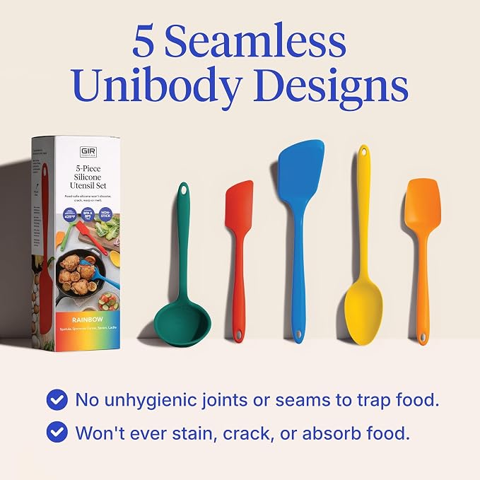GIR 5-Piece Silicone Kitchen Utensils Set, Non-Toxic Cooking Utensils - Image 3
