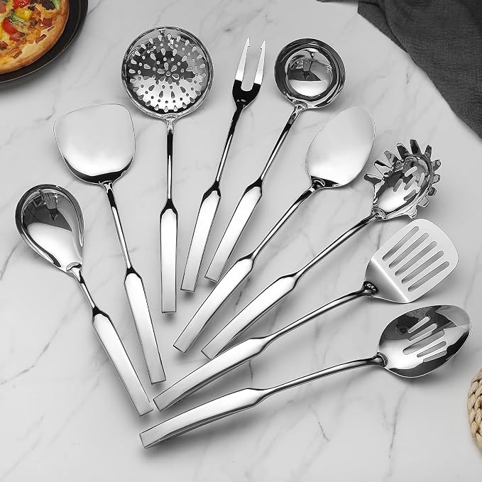 9PCS Silverware Set for 304 Stainless Steel Kitchen Utensils Set Cooking - Image 6