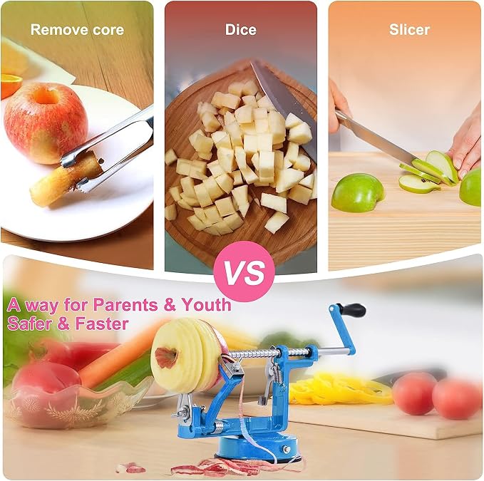 Apple Peeler, Slicer Corer Potato Peelers 3 In 1, Stainless Steel Heavy Duty - Image 4
