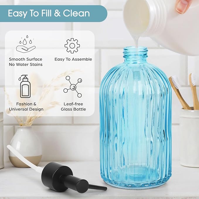 Topsky Stripe Glass Soap Dispenser - Image 3