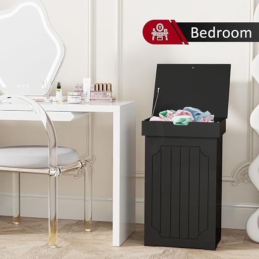 Function Home Trash Can Cabinet, 13 Gallon Kitchen Garbage Can, Wood Recycling - Image 8