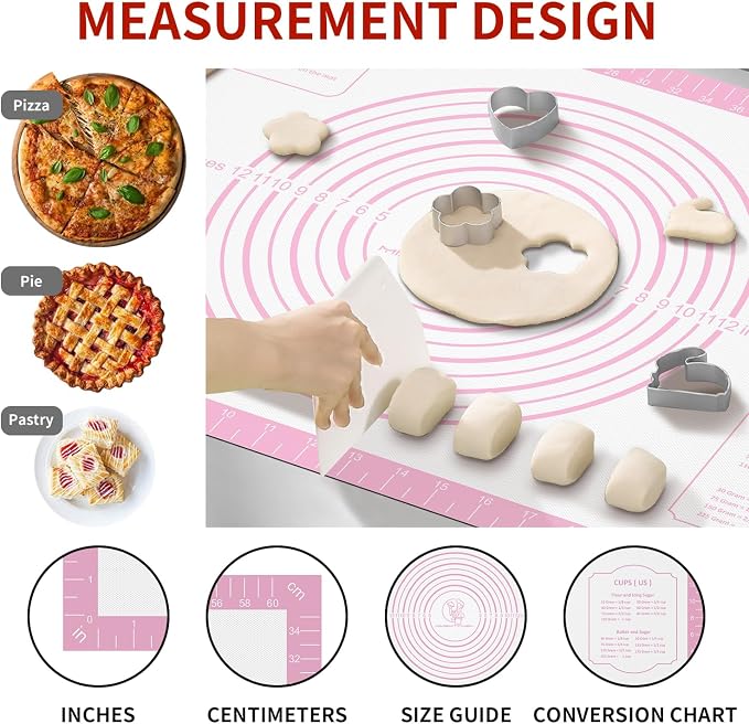 Non-stick Silicone Pastry Mat, Extra Large Baking Mat - Image 2