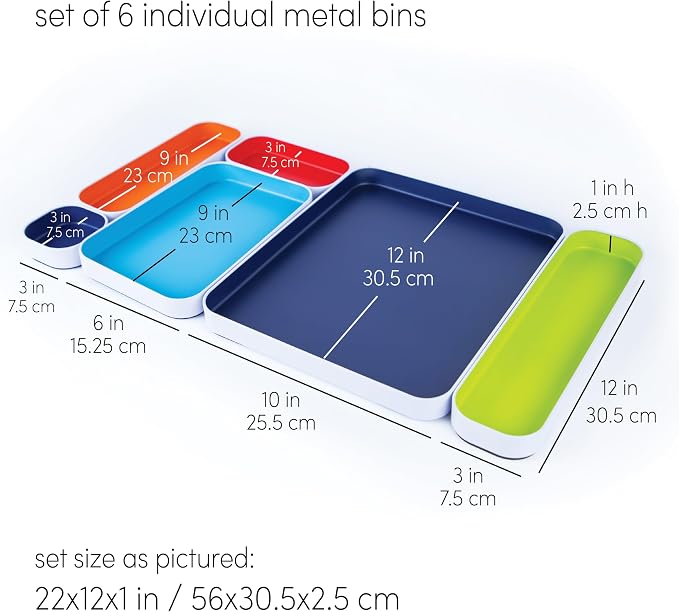Three by Three Seattle 10 Piece Metal Organizer Tray Set - Image 3