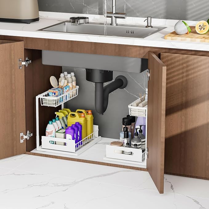 Ceetug Under Sink Organizers and Storage 2 Tier Slide Out Kitchen Cabinet - Image 6
