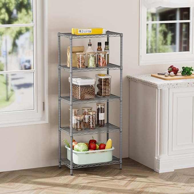 SINGAYE 5 Tier Storage Garage Shelving Units Heavy Duty Wire Shelves Pantry - Image 6