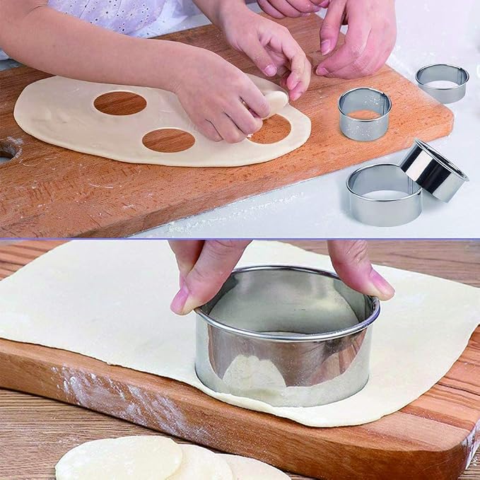 12 Pieces Round Cookie Biscuit Cutter Set, Graduated Circle Pastry Cutters - Image 5