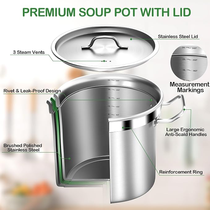 STOCKPOT Stainless Steel 24 Quart Stock Pot - Image 3