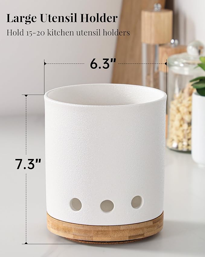 LoeJan 360° Rotating Ceramic Utensil Holder - Image 2