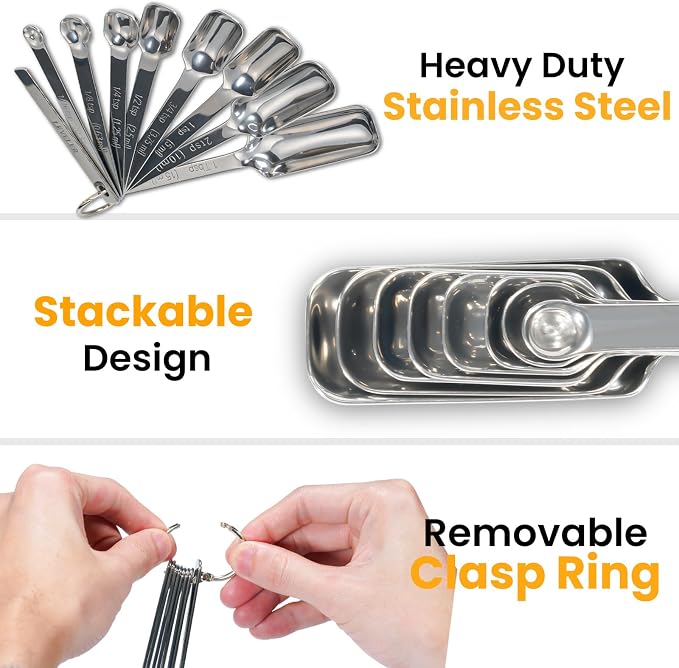 28 Pcs Stainless Steel Measuring Spoons Set - Image 6