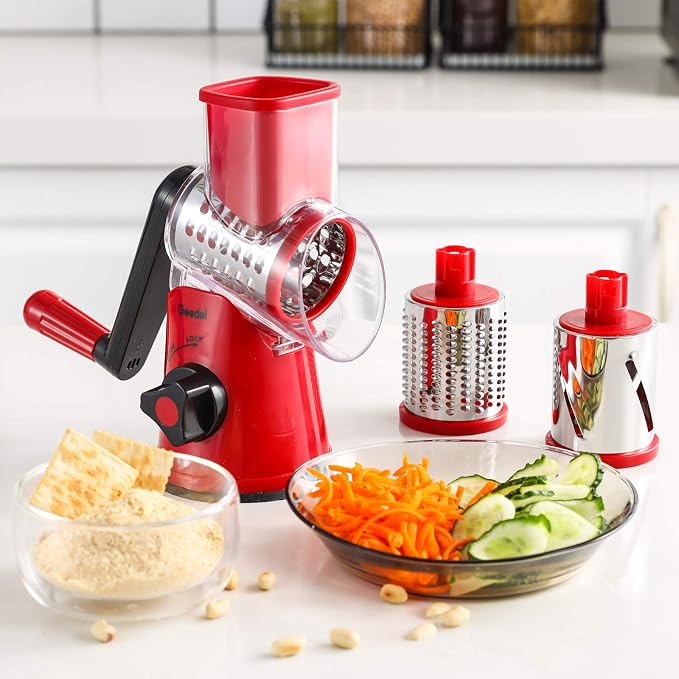 Geedel Rotary Cheese Grater, Kitchen Mandoline Vegetable Slicer - Image 7
