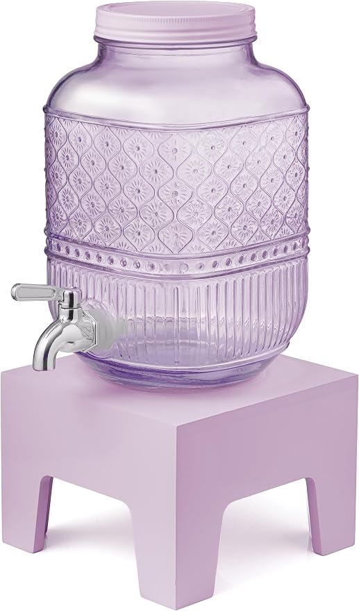 Beverage Dispenser 1 Gallon, Glass Drink Dispenser - Image 9
