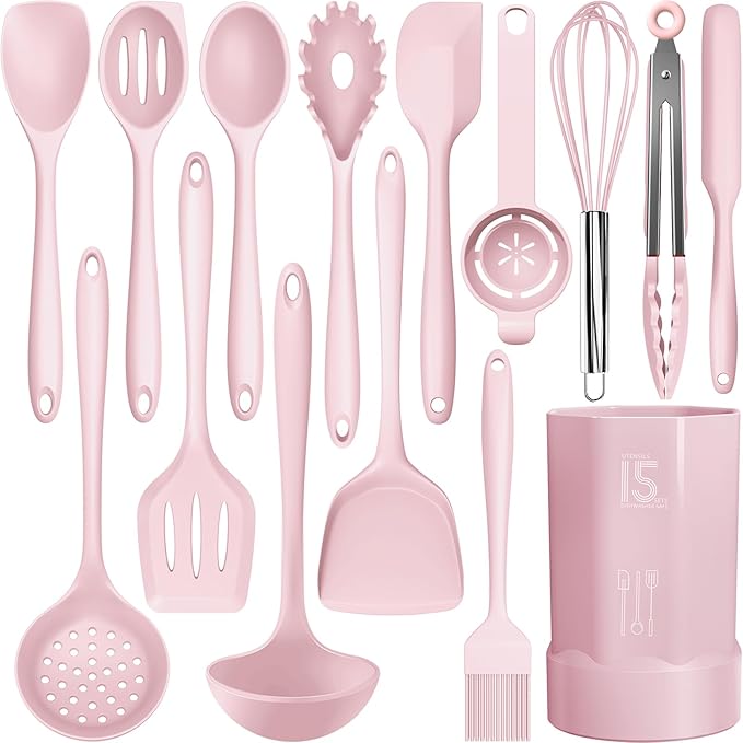 AOTHOD Silicone Cooking Utensils Set by Safeandsuitableforuse