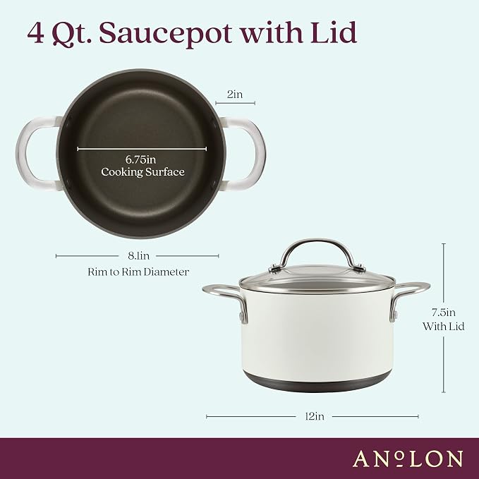Anolon Achieve Hard Anodized Nonstick Saucepot - Image 2