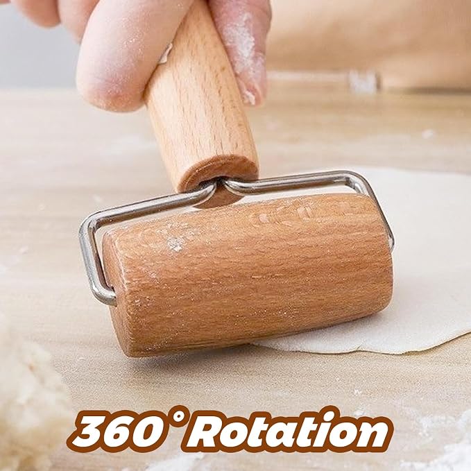 Small Rolling Pin, Wooden Dough Roller, Non-Stick Pizza Roller, T Type Rolling - Image 3