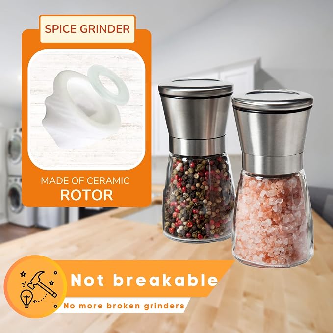 Professional Salt and Pepper Grinder Set – Premium Stainless Steel Salt and - Image 4