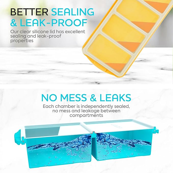Silicone Freezer Tray With Lid-Soup Freezer Container molds-Large Ice Cube Tray - Image 4