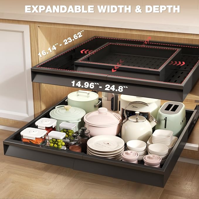 Seinloes 2 Pack Pull Out Cabinet Organizer - Image 2
