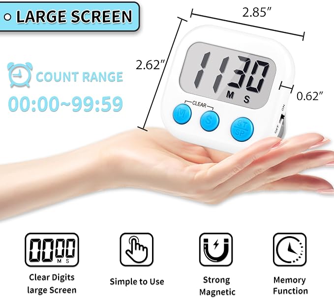Timer for Kids Teachers Supplies Digital Kitchen Timers for Cooking Large - Image 5