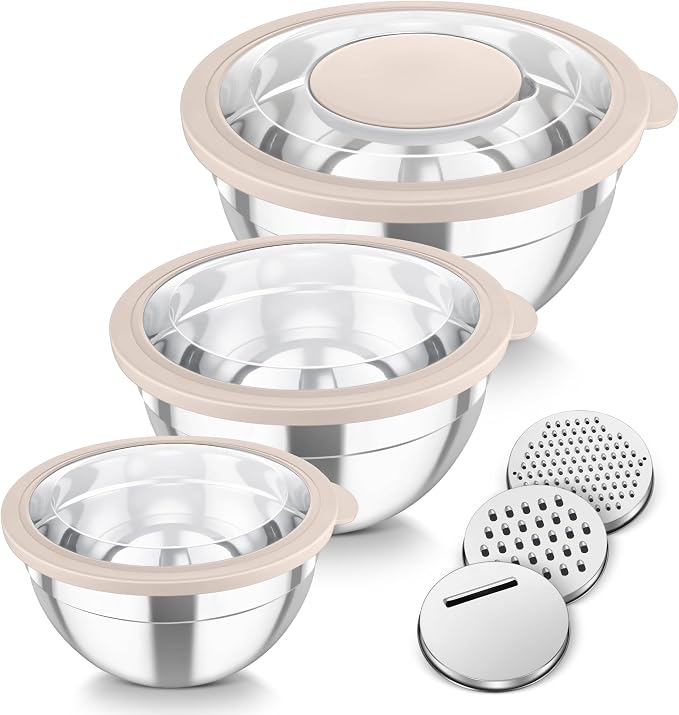 TeamFar Mixing Bowls, For Kitchen Mixing/Baking/Storing/Prepping, Visible & by TeamFar