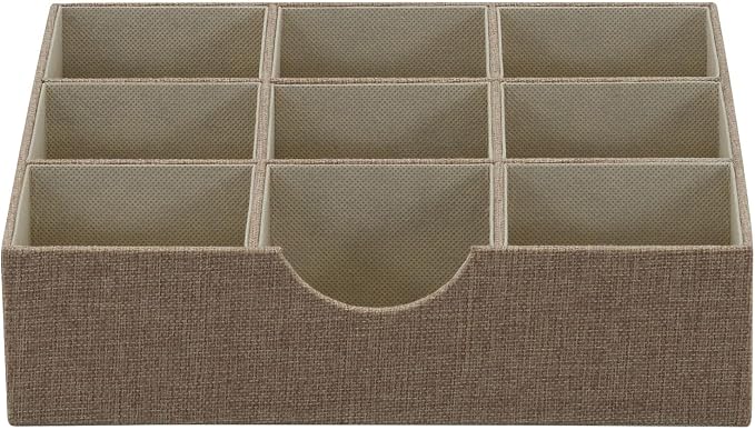 Household Essentials Brown 723-1 Deep 9 Section Drawer Organizer Box - Image 11