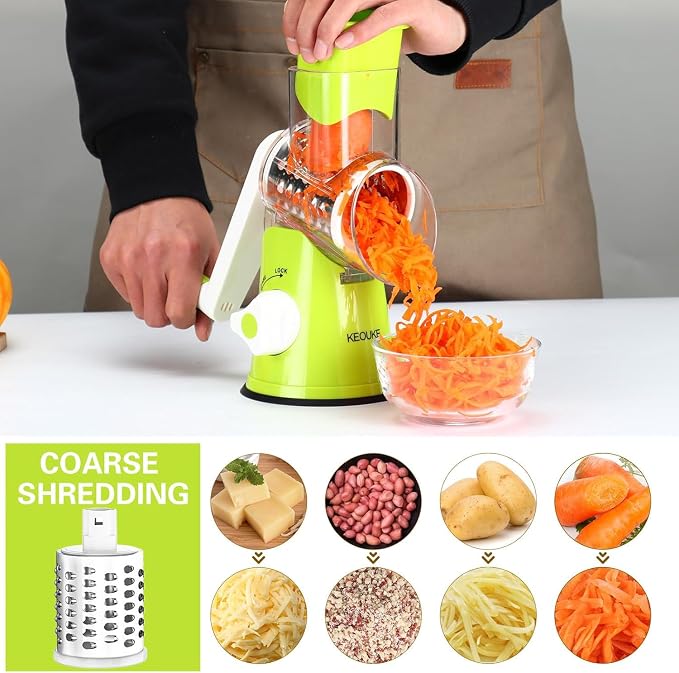 Cambom Rotary Cheese Grater Hand Crank Cheese Shredder - Image 3