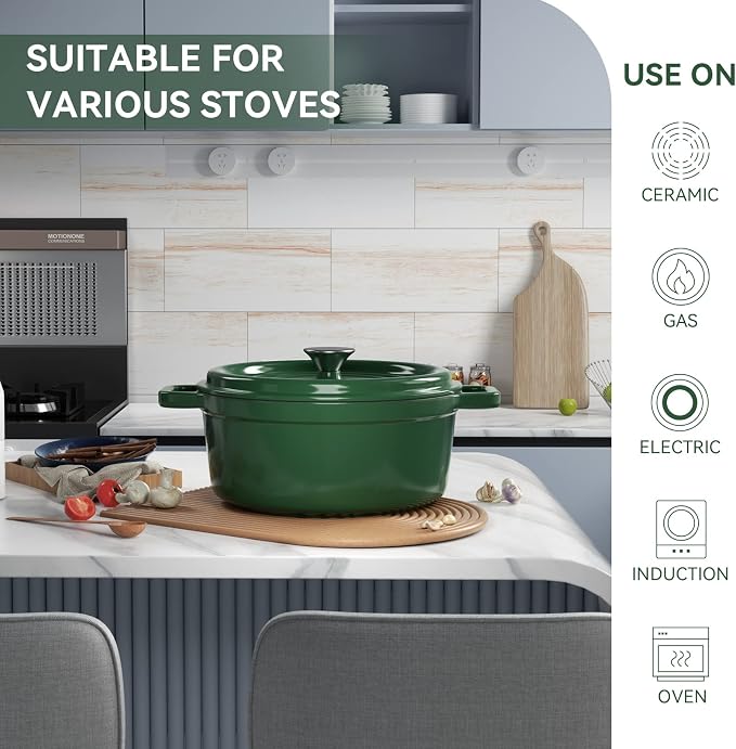 Miereirl 6.5 Quart Enameled Dutch Oven Pot - Image 3