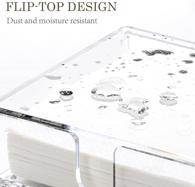 DINGHUO Acrylic Napkin Holder, Indoor & Outdoor, Bathroom Vanity - Image 4