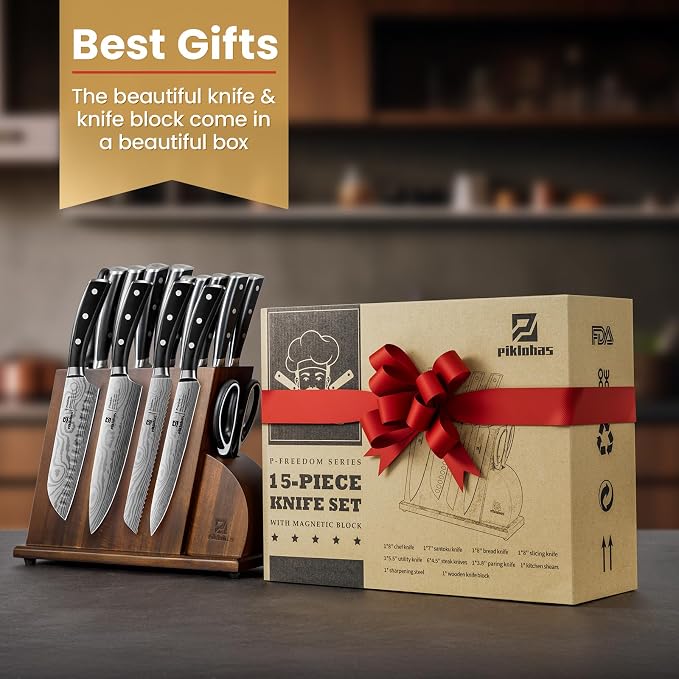 15 PC Magnetic Knife Sets for Kitchen - Image 6
