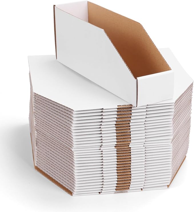 ZBEIVAN Cardboard Storage Bins Boxes 35 Packs 12x3x4.5 Inches, Easy Assembly by ZBEIVAN