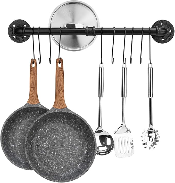 Toplife 23.7 inch Pot Rack, Kitchen Wall Mounted Detachable Pan Lid Utensils by Toplife