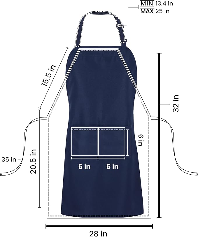 Utopia Kitchen 10 Pack Bib Apron Adjustable - Image 2
