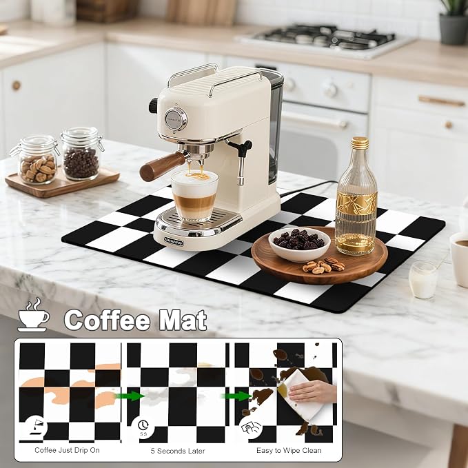Dish Drying Mats for Kitchen Counter, Waterproof Coffee Mat for Countertop - Image 3
