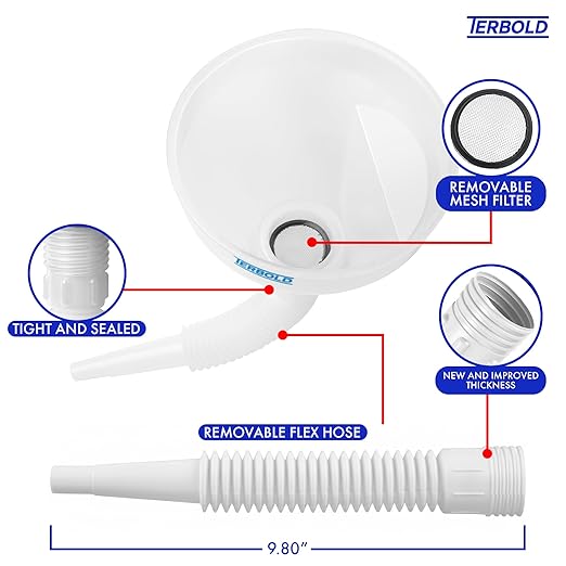 Automotive Flex Funnel with Hose | Wide Mouth Flexible Oil Funnel - Image 4