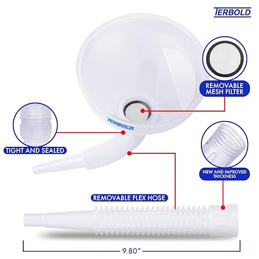Automotive Flex Funnel with Hose | Wide Mouth Flexible Oil Funnel - Image 4