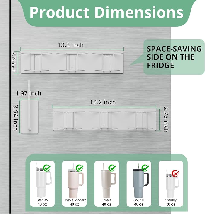 Magnetic Stanley Cup Holder for Refrigerator, Water Bottle Organizer for - Image 3