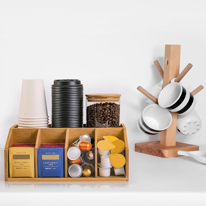Bamboo Coffee Station Organizer - Image 4