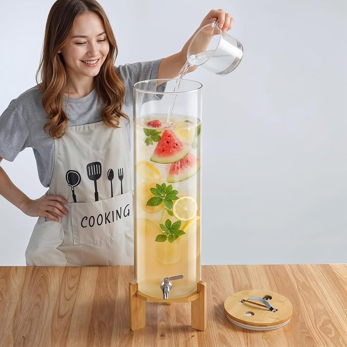 Beverage Dispenser, 3.5 Gallon Glass Drink Dispenser - Image 2