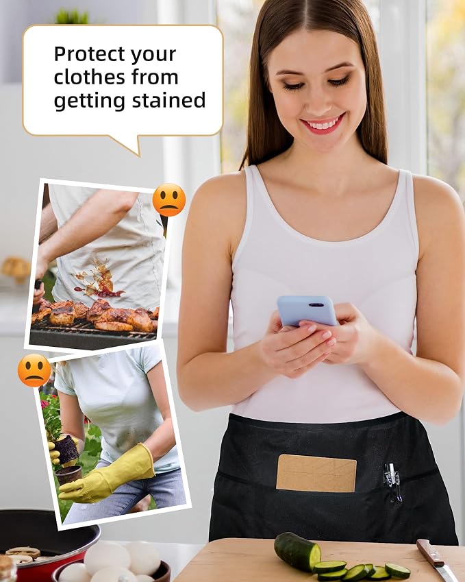 Xeoxarel Aprons with 4 Pockets 23.5'' X 11.5'' - Image 2