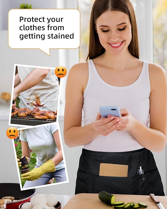 Xeoxarel Aprons with 4 Pockets 23.5'' X 11.5'' - Image 2