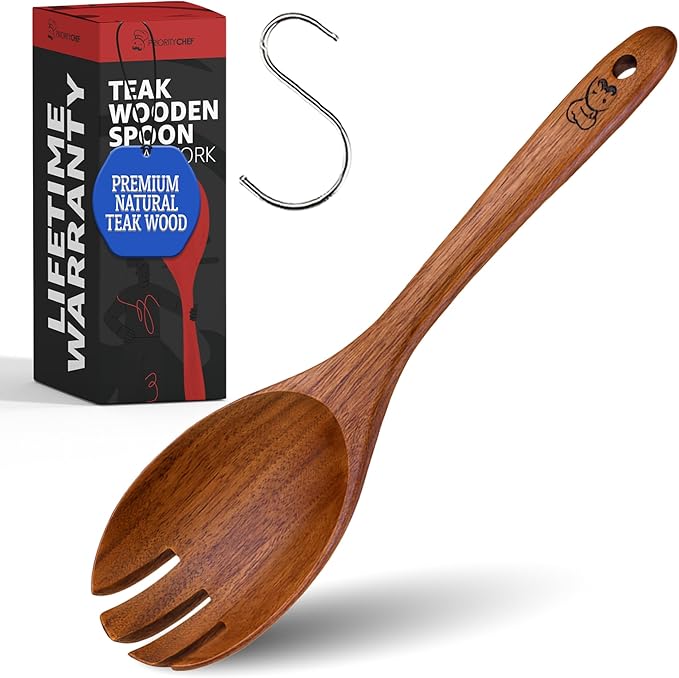 PriorityChef Premium Wooden Salad Servers by PriorityChef